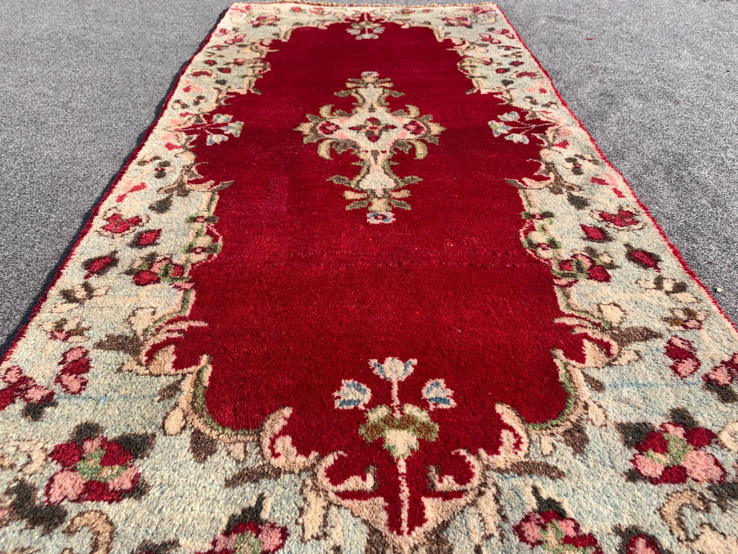 Amazing Small Vintage Rug, 2x4 Ft Hand knotted Wool Rug, Geometric Area Rug, Small Afghan Rug, Small Hallway Rug, Oriental Rug, Kitchen Rug.