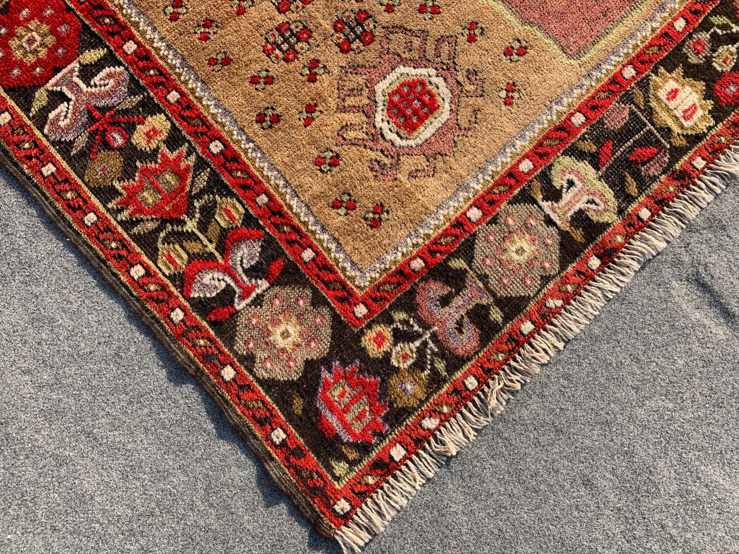 4x7 Ft Amazing Vintage Rug, Afghan Hand Knotted Rug, Geometric Area Rug, Low Pile Rug, Best for Living Room Bedroom Rug, Good Quality Rug.