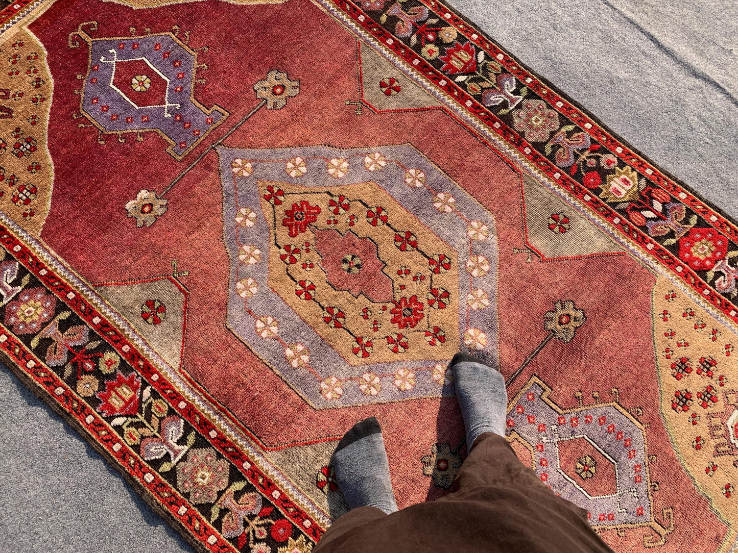 4x7 Ft Amazing Vintage Rug, Afghan Hand Knotted Rug, Geometric Area Rug, Low Pile Rug, Best for Living Room Bedroom Rug, Good Quality Rug.