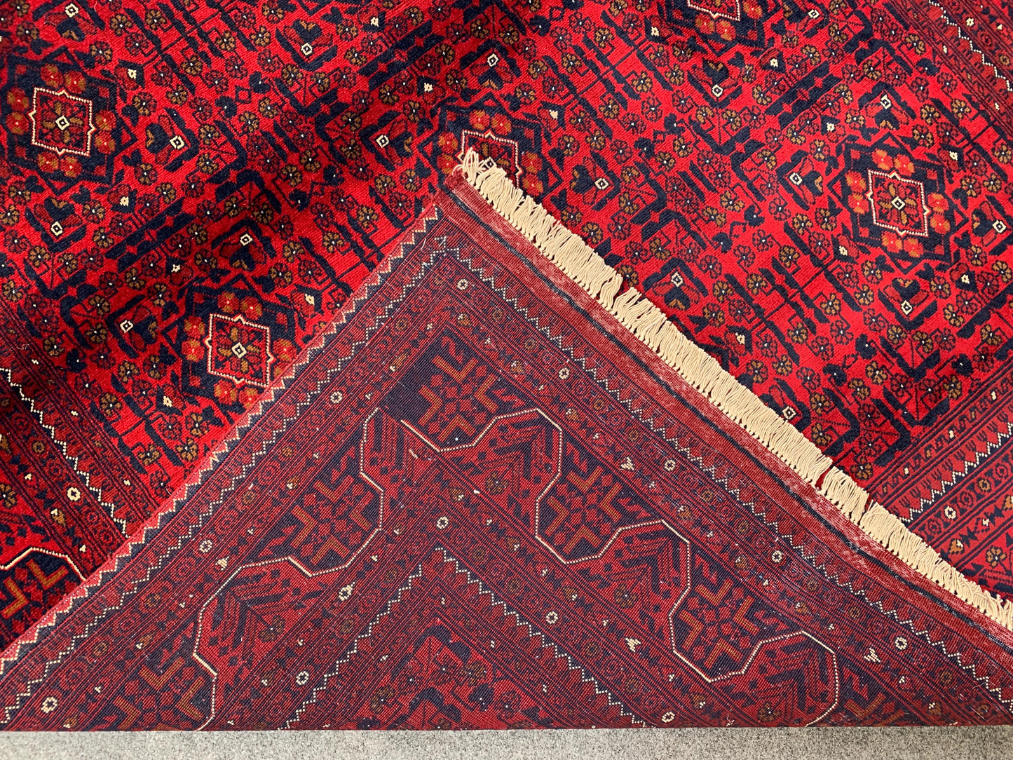 Vintage Bukhara Beljik Rug 5x6 Hand Knotted Wool Rug, High Quality Afghan Rug, Oriental Rug, Good Pile Rug, Best for Bedroom Living Room Rug