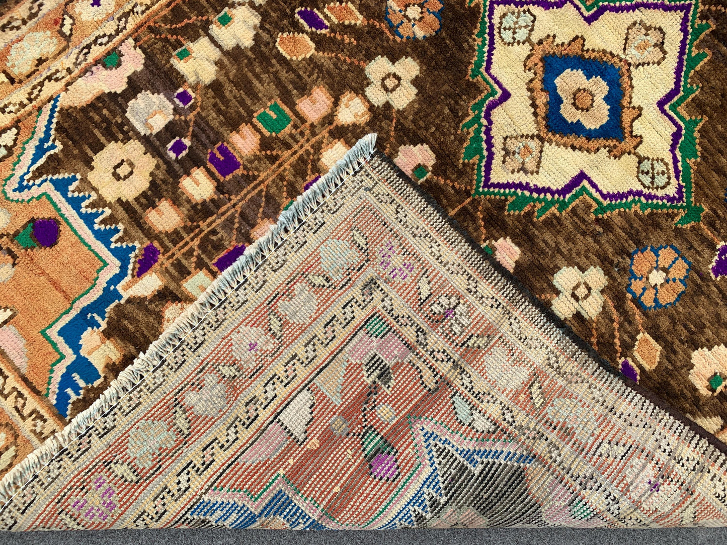 Vintage Rug 3x5 Ft Caucasian design Rug, Afghan Handmade Wool Rug, Geometric Area Rug, Oriental Rug Tribal Rug, Bedroom Kitchen Hallway Rug.