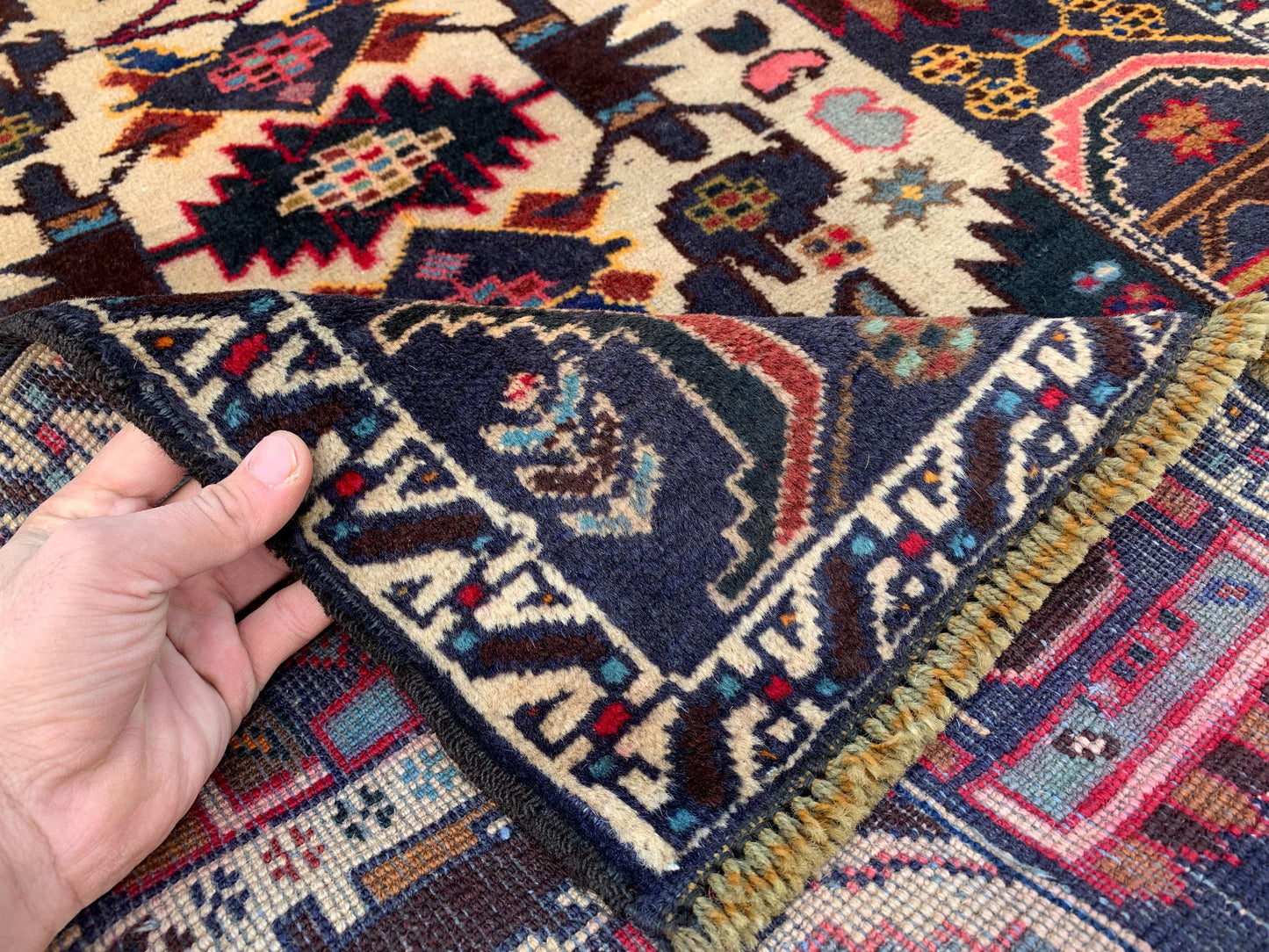 3x4 Ft Vintage Baluchi Rug, Afghan Hand Knotted Rug, Oriental Wool Rug, Herati Area Rug, Best for Office Rug, Good Pile Rug, Bedroom Rug etc
