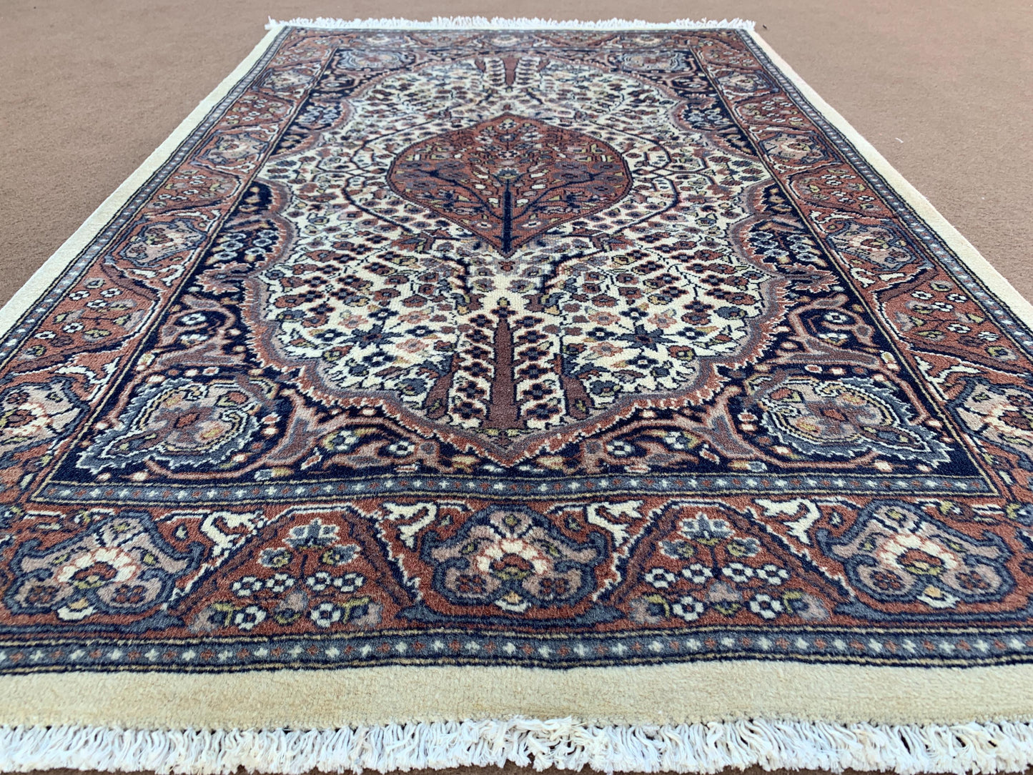 Amazing Afghan Rug, 3x4 ft Natural Hand Knotted Vintage Rug, Turkmen Tribal Rug, Geometric Area rug, Good Quality Rug, Best for Office Rug.