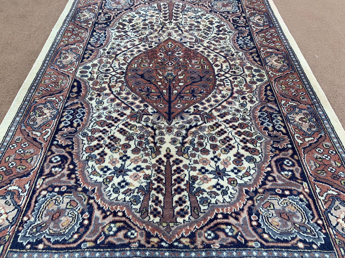 Amazing Afghan Rug, 3x4 ft Natural Hand Knotted Vintage Rug, Turkmen Tribal Rug, Geometric Area rug, Good Quality Rug, Best for Office Rug.
