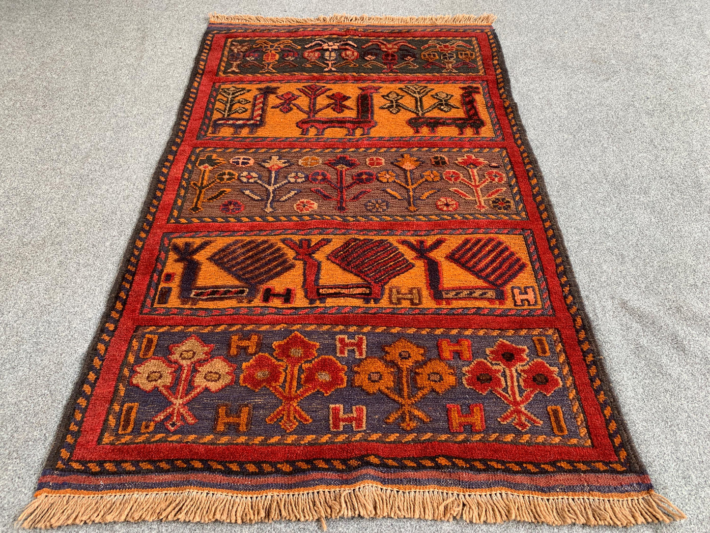 3x4 Ft Amazing Pictorial kilim Rug, Afghan Hand Knotted kilim Rug, Oriental Rug, Herat kilim Rug, Best for Kids Room Rug, Floral design Rug.