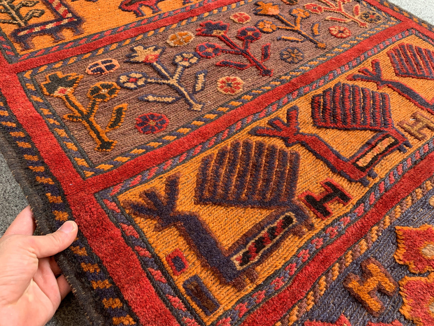 3x4 Ft Amazing Pictorial kilim Rug, Afghan Hand Knotted kilim Rug, Oriental Rug, Herat kilim Rug, Best for Kids Room Rug, Floral design Rug.
