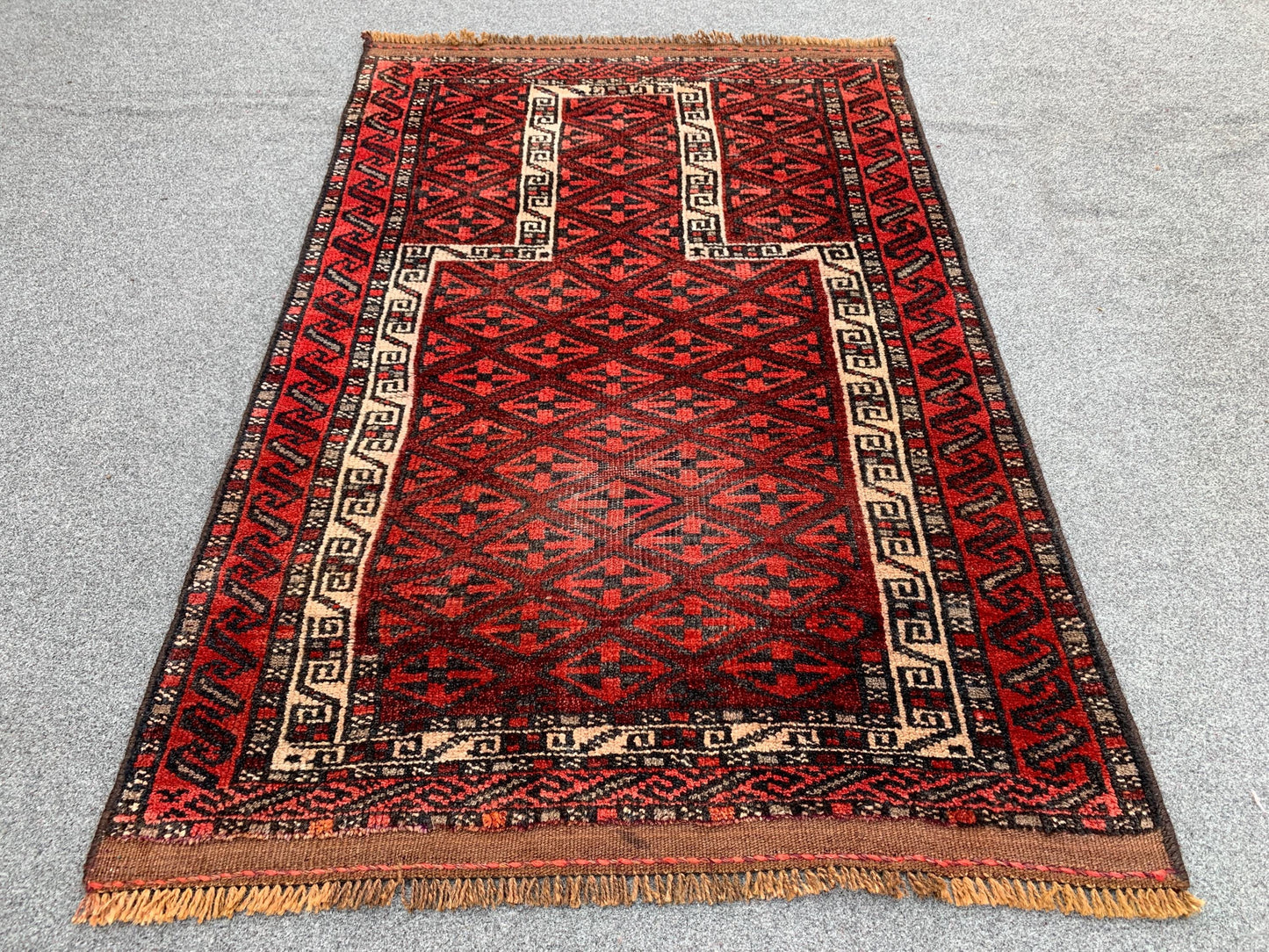 3x4 Ft Antique Prayer Rug, Afghan Hand Knotted Prayer Rug, Oriental Wool Rug, Muslim Prayer Rug, Turkmen Prayer Rug, Vintage Prayer Rug etc.