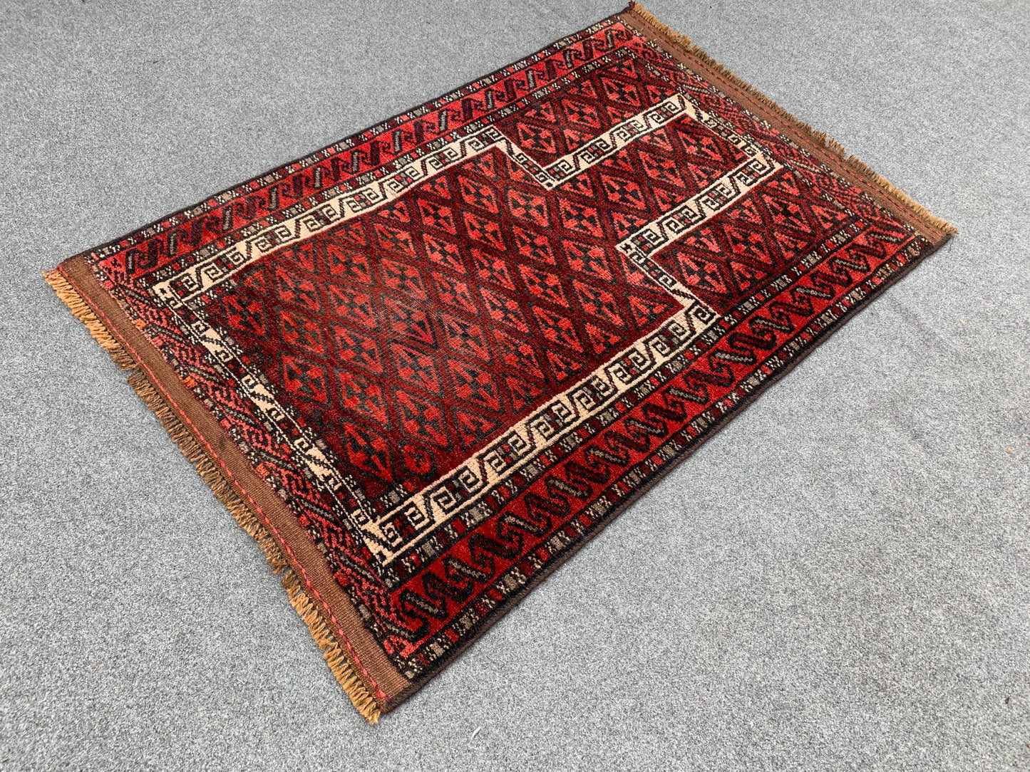 3x4 Ft Antique Prayer Rug, Afghan Hand Knotted Prayer Rug, Oriental Wool Rug, Muslim Prayer Rug, Turkmen Prayer Rug, Vintage Prayer Rug etc.