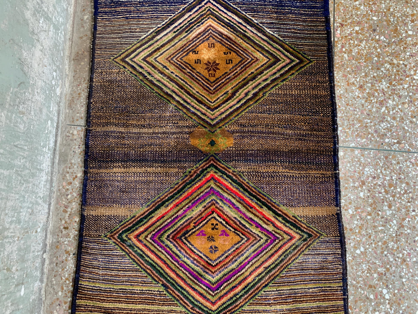 3x4 Ft Vintage Rug, Geometric design Rug, Afghan Handmade Rug, High Pile Rug Baluchi Oriental Rug, Best for Hallway Kitchen Bedroom Rug etc.