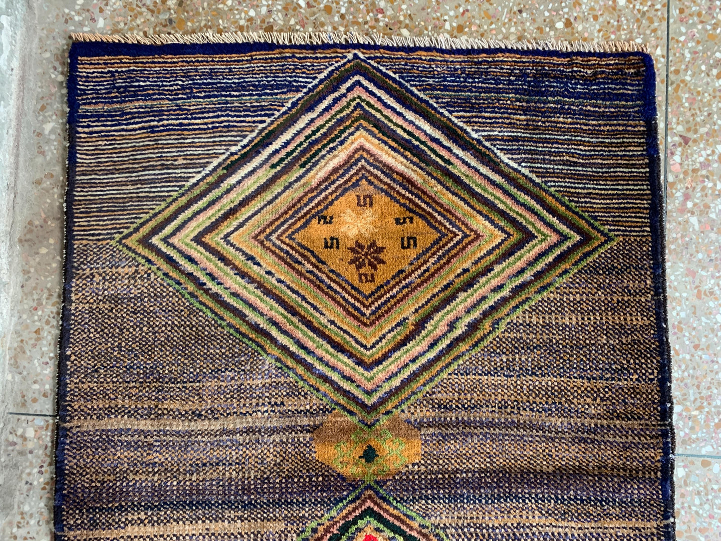 3x4 Ft Vintage Rug, Geometric design Rug, Afghan Handmade Rug, High Pile Rug Baluchi Oriental Rug, Best for Hallway Kitchen Bedroom Rug etc.