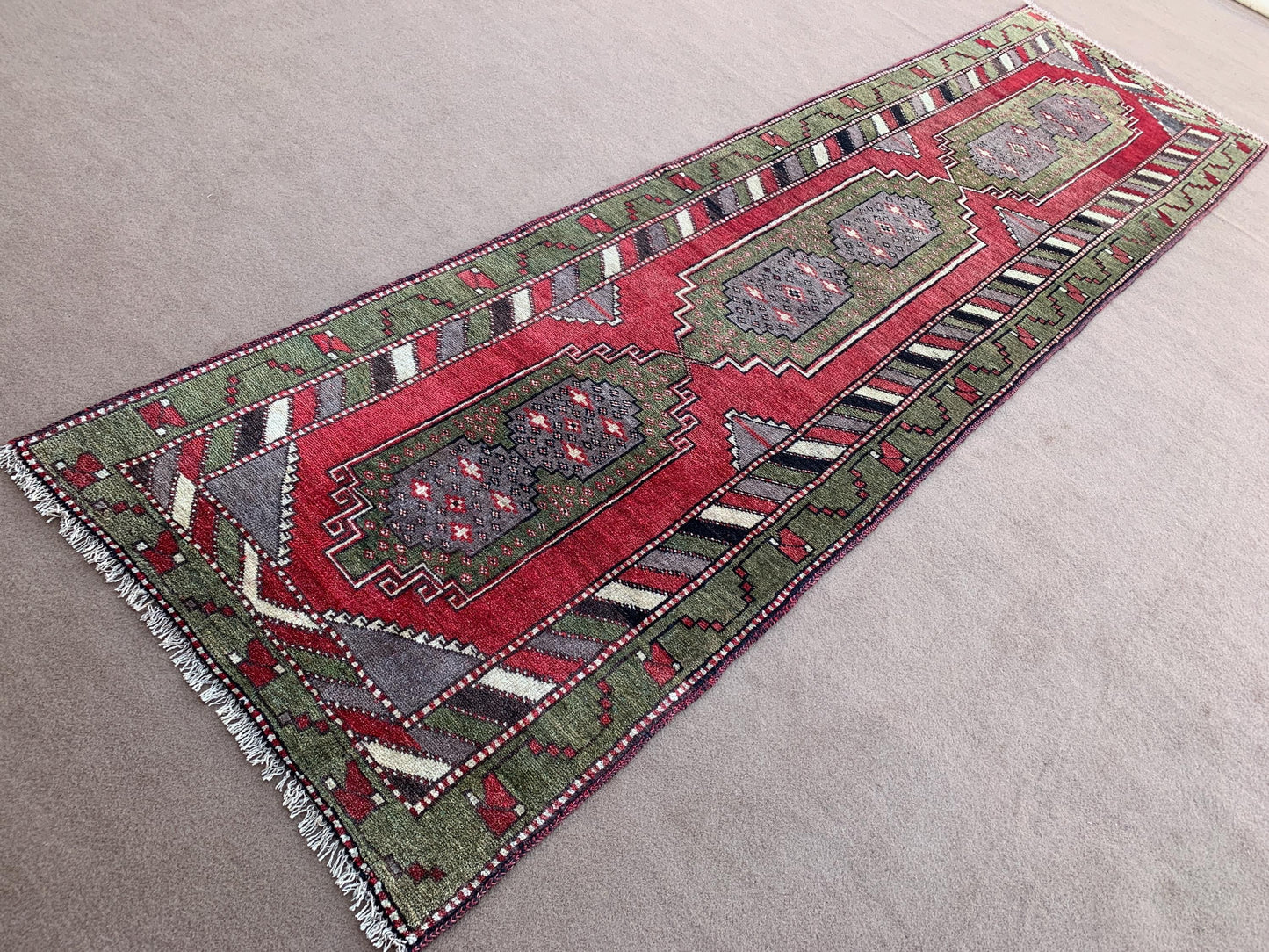 3x10 Ft Runner Rug, Afghan Handmade Runner Rug, Oriental Runner Rug, Turkmen Tribal Rug, Home Decor Rug, Bedroom Rug. Hallway Runner Rug.