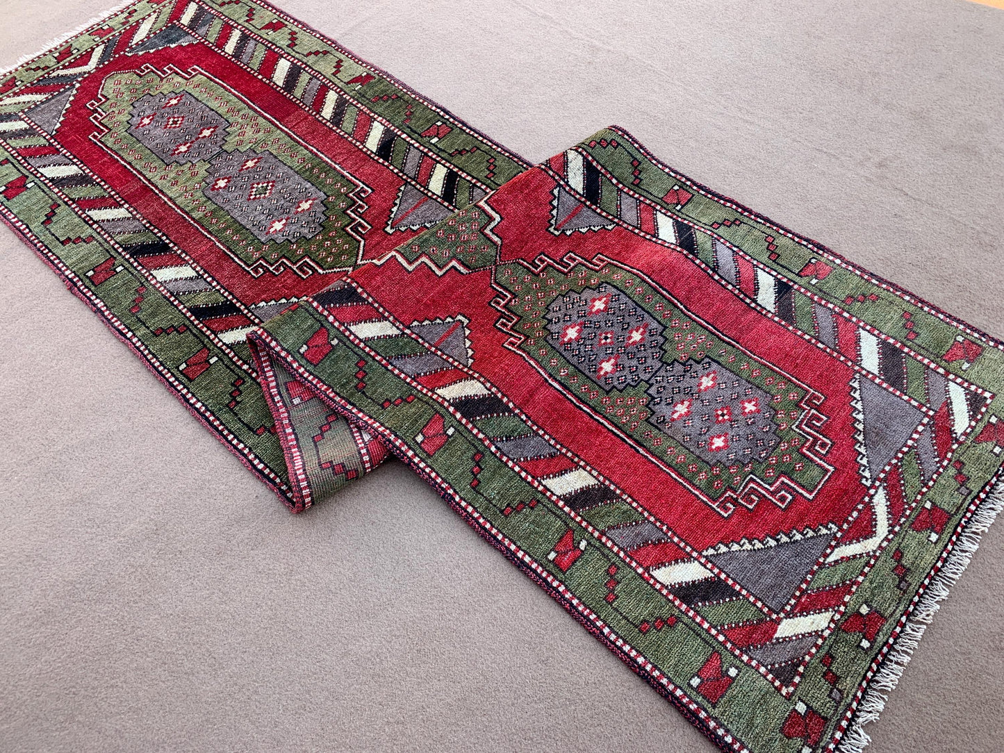 3x10 Ft Runner Rug, Afghan Handmade Runner Rug, Oriental Runner Rug, Turkmen Tribal Rug, Home Decor Rug, Bedroom Rug. Hallway Runner Rug.