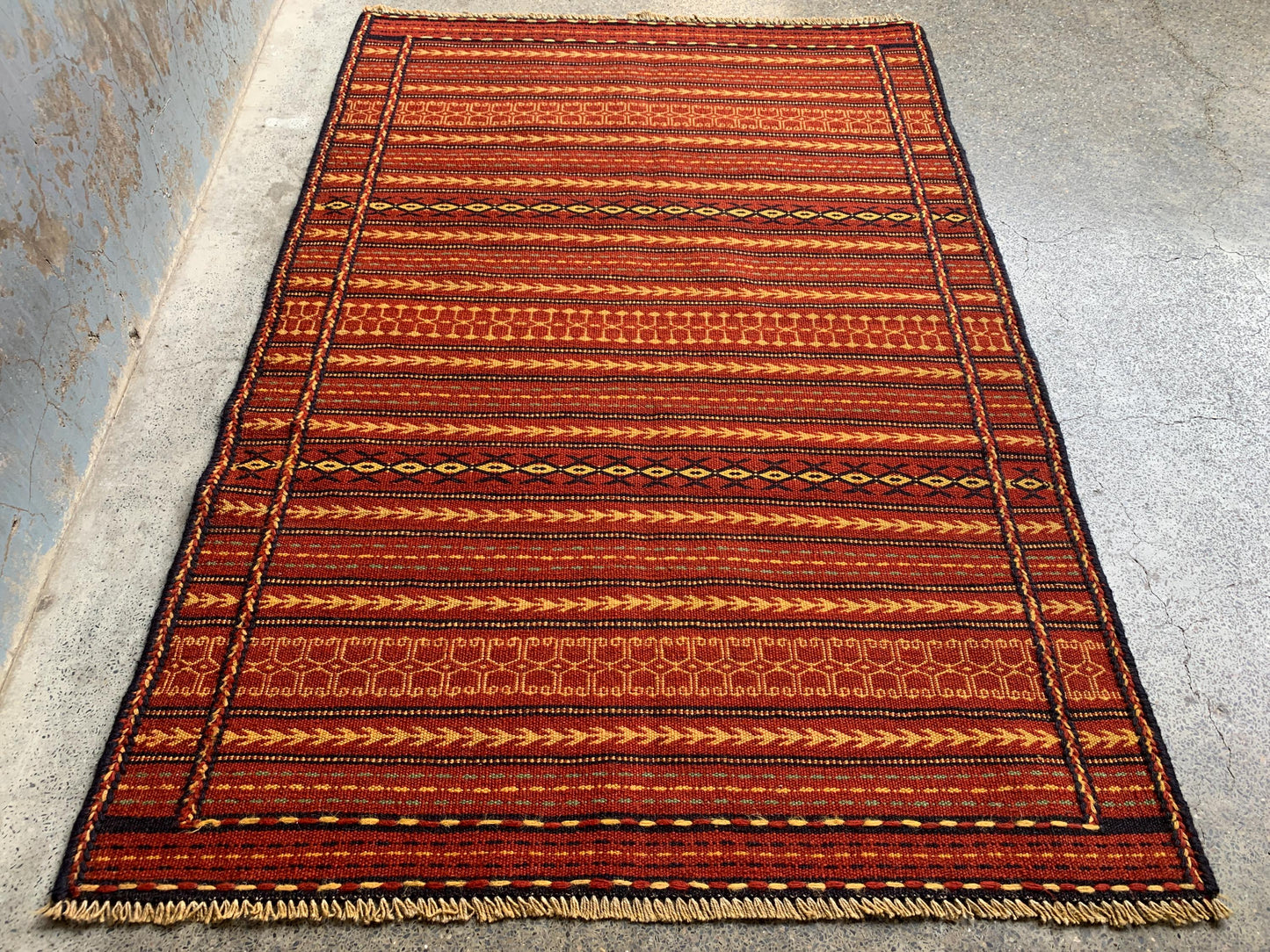 Antique laghari kilim Rug 3x5 Afghan Hand knotted kilim Rug, Vintage Laghari design kilim Rug, Flatweave Oriental Rug, Kitchen Hallway Rug.