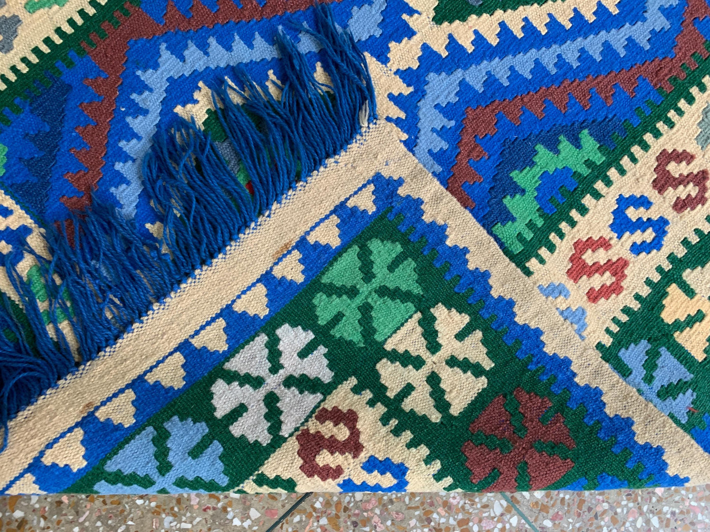 Chobi design kilim Runner Rug, Afghan Handmade kilim Rug, Geometric Wool kilim Rug, Turkmen Tribal Rug, Oriental Rug, Hallway Rug 3x7 Ft