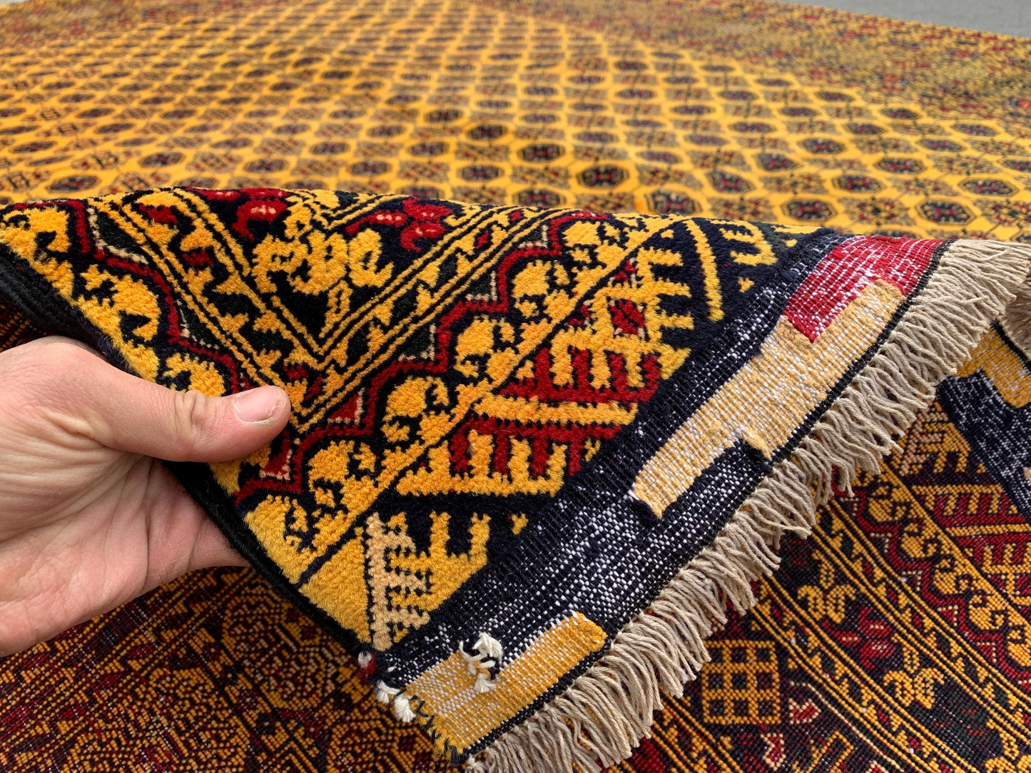Amazing Large Yellow Rug, 8x11 Afghan Hand Knotted Wool Rug, High Quality Rug, Mowri design Rug, Good Pile Rug, Dining Room Living Room Rug.