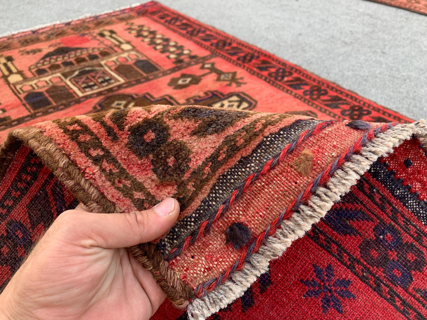 Vintage Prayer Rug 3x4 Natural Hand Knotted Afghan Prayer Rug, Oriental Wool Rug, Muslim Prayer Rug, Turkmen Prayer Rug, Geometric Area Rug.