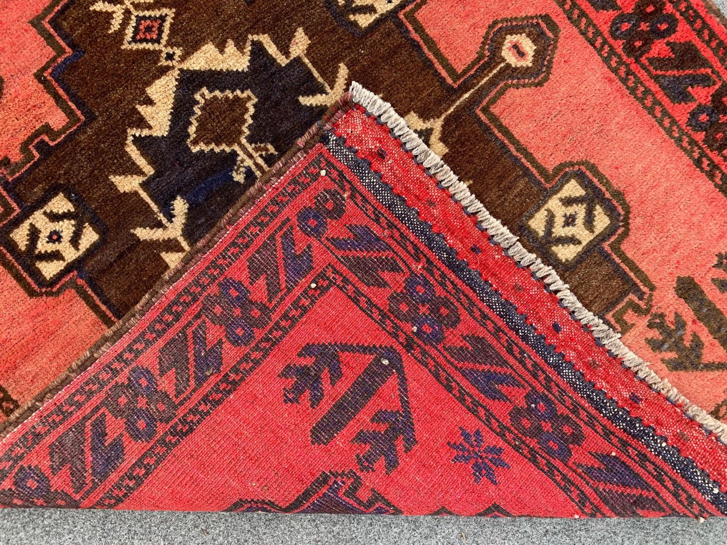 Vintage Prayer Rug 3x4 Natural Hand Knotted Afghan Prayer Rug, Oriental Wool Rug, Muslim Prayer Rug, Turkmen Prayer Rug, Geometric Area Rug.