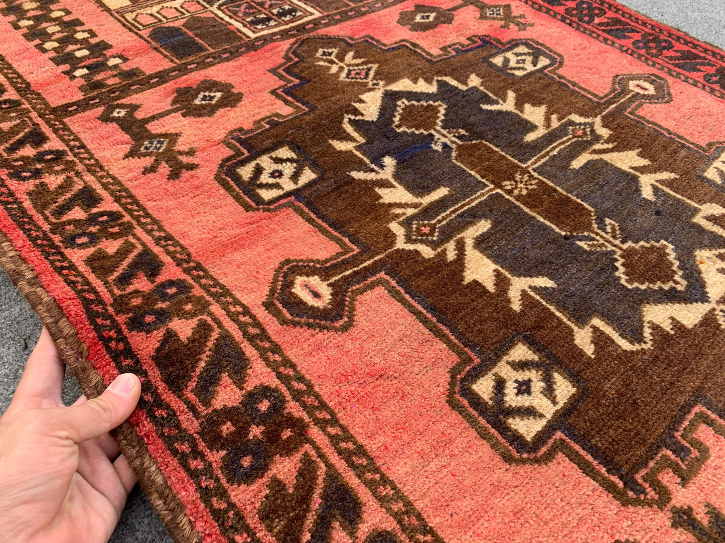 Vintage Prayer Rug 3x4 Natural Hand Knotted Afghan Prayer Rug, Oriental Wool Rug, Muslim Prayer Rug, Turkmen Prayer Rug, Geometric Area Rug.
