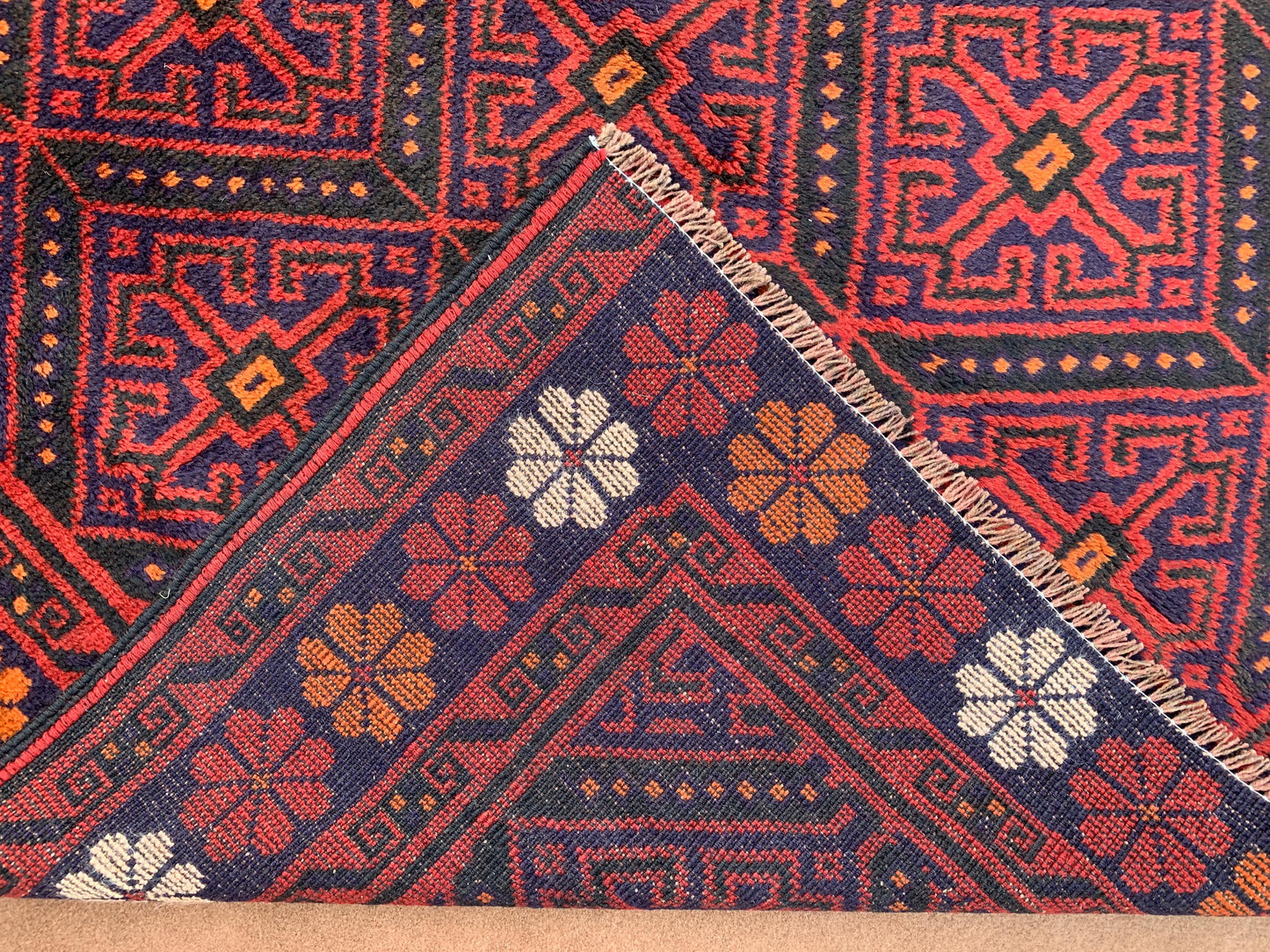 One of a kind Vintage Rug 5x7 ft Afghan Handmade Wool Rug, Oriental Turkmen Rug, Geometric Area Rug Home Decor Rug, Bedroom Living Room Rug.