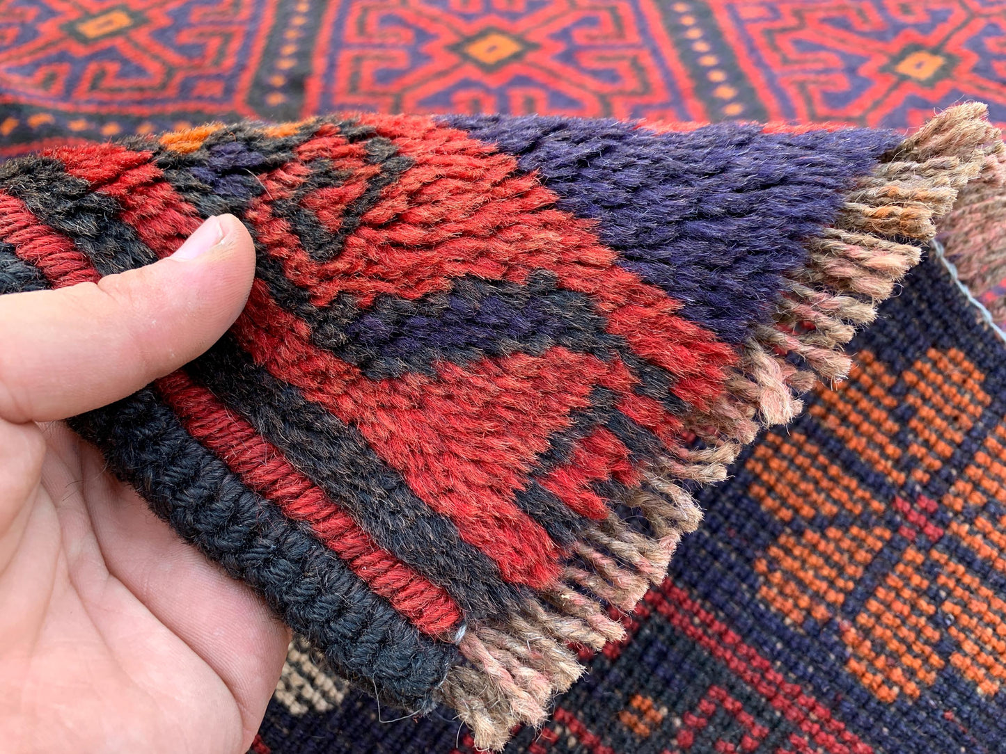 One of a kind Vintage Rug 5x7 ft Afghan Handmade Wool Rug, Oriental Turkmen Rug, Geometric Area Rug Home Decor Rug, Bedroom Living Room Rug.