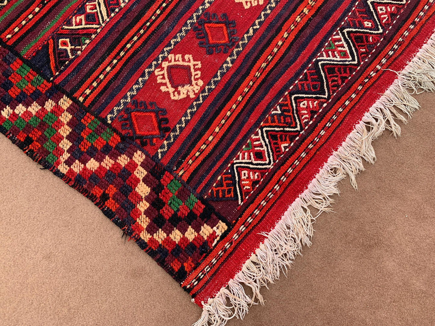 5x10 Ft Antique Afghan kilim Rug, Hand Knotted Wool kilim Rug, Oriental Flatweave kilim Rug, Vintage Striped Rug, Bedroom Living Room Rug.