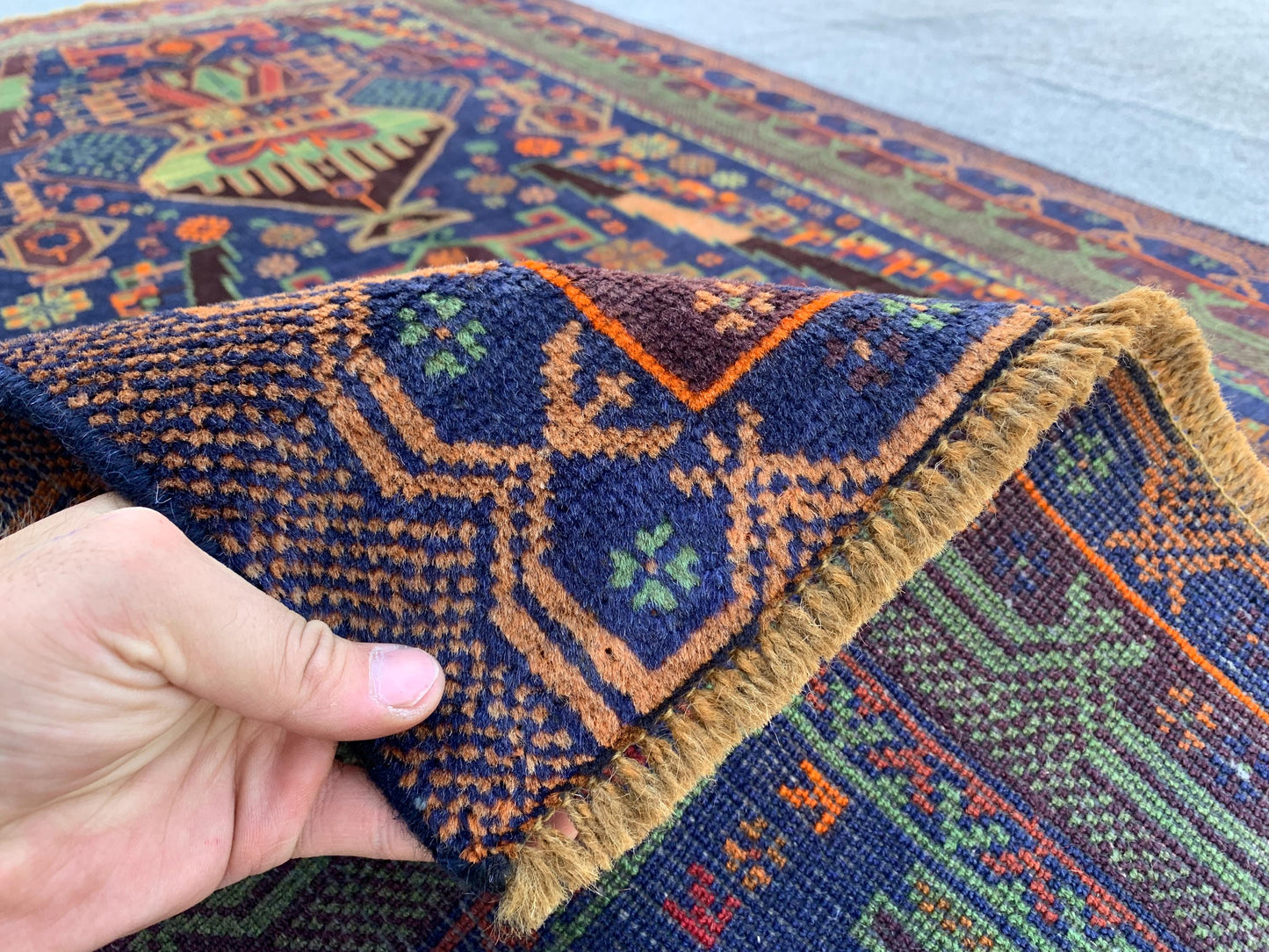 3x6 Ft Floral Vintage Rug, Natural Afghan Hand Knotted Rug, Herat Baluchi Rug, Oriental Wool Rug, One of a kind Rug, Bedroom Rug Hallway Rug