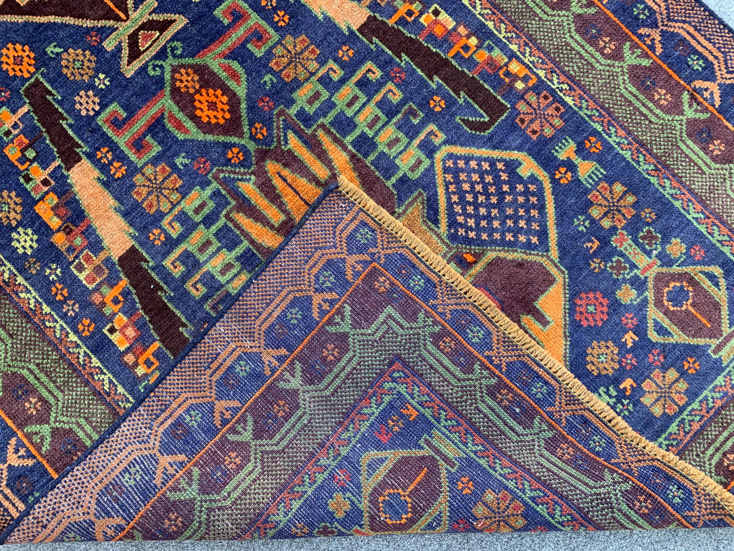 3x6 Ft Floral Vintage Rug, Natural Afghan Hand Knotted Rug, Herat Baluchi Rug, Oriental Wool Rug, One of a kind Rug, Bedroom Rug Hallway Rug