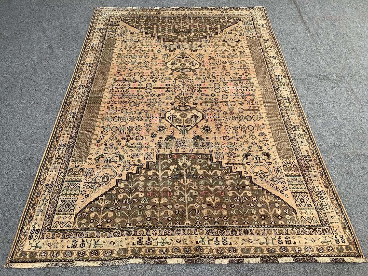 6x9 Ft Antique Rug, Caucasian design Rug, Hand knotted Vintage Rug, Oriental Afghan Rug Turkmen Tribal Rug, Dining Table Rug Living Room Rug