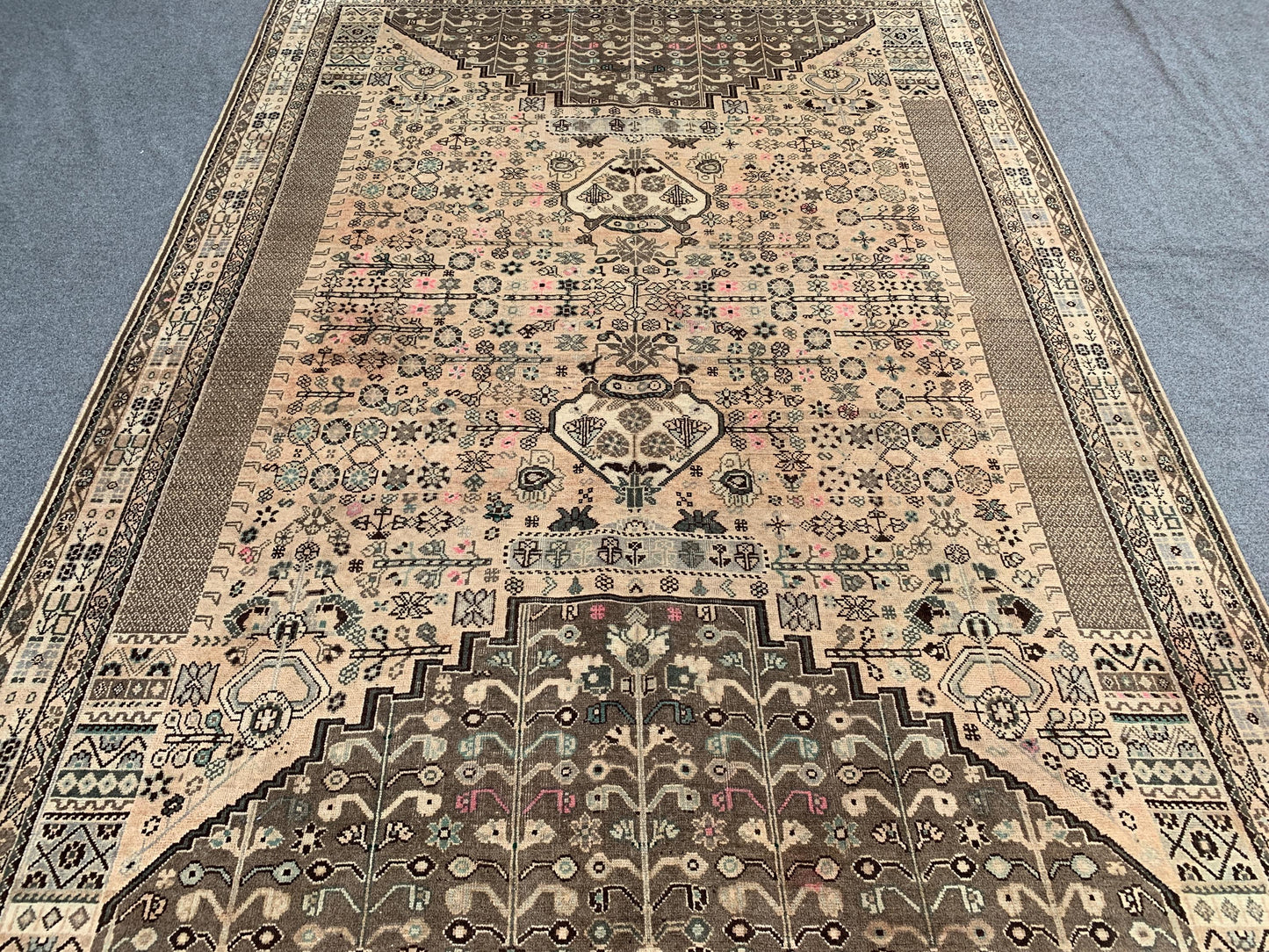 6x9 Ft Antique Rug, Caucasian design Rug, Hand knotted Vintage Rug, Oriental Afghan Rug Turkmen Tribal Rug, Dining Table Rug Living Room Rug