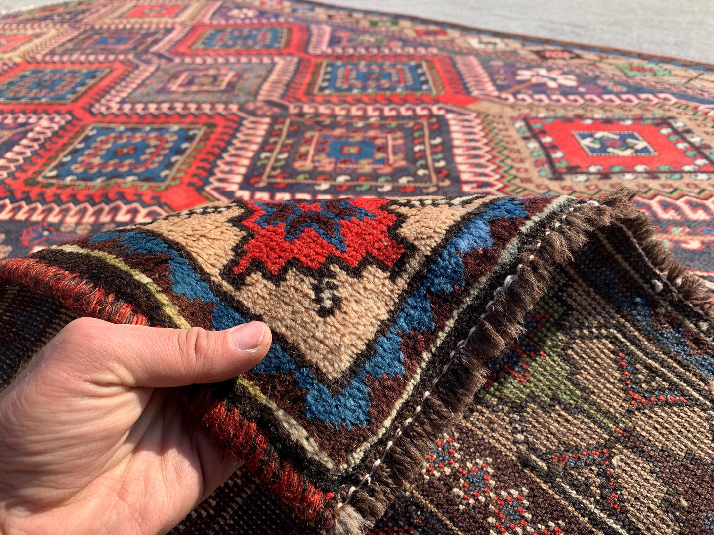 5x9 Ft Amazing Antique Rug, Afghan Handmade Wool Rug, Caucasian design Rug, Geometric Area Rug, Oriental Wool Rug, Bedroom Living Room Rug.