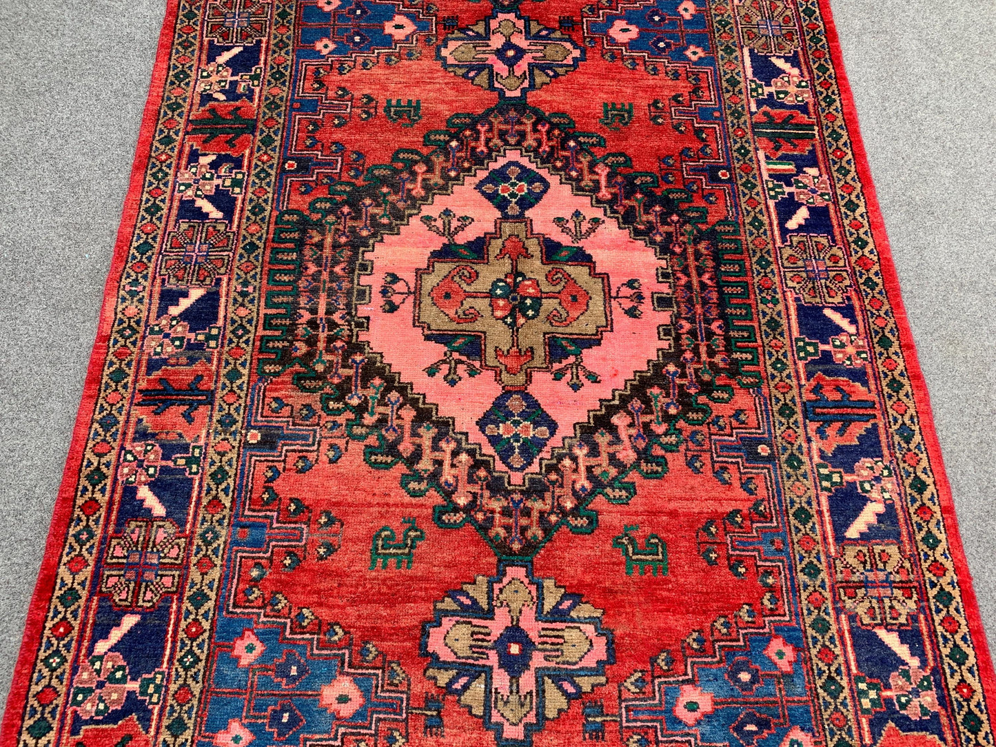 4x9 Ft Runner Rug, Afghan Hand Knotted Runner Rug, Geometric Runner Rug, Vintage Tribal Rug Oriental Runner Rug, Bedroom Hallway Runner Rug.