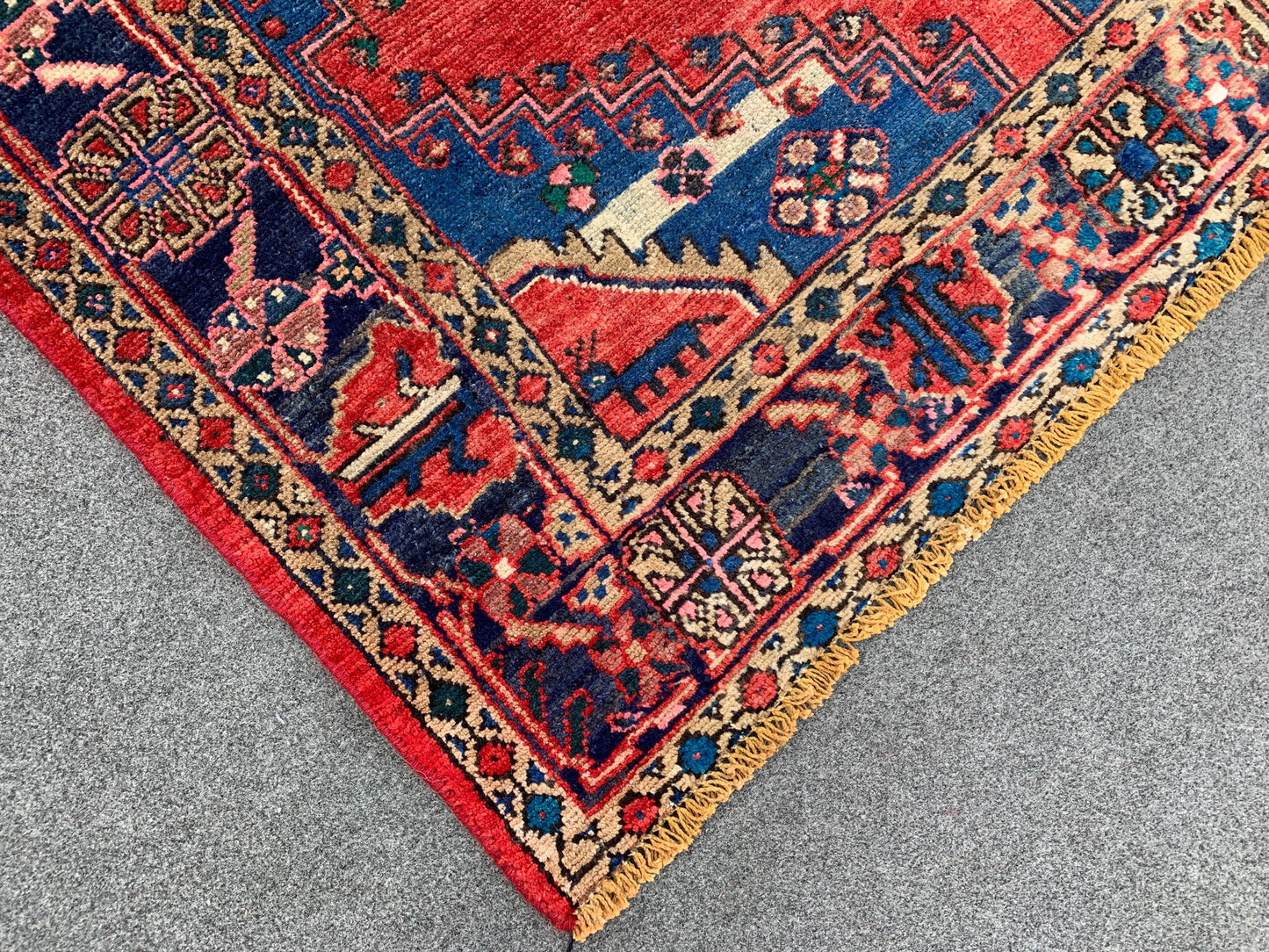 4x9 Ft Runner Rug, Afghan Hand Knotted Runner Rug, Geometric Runner Rug, Vintage Tribal Rug Oriental Runner Rug, Bedroom Hallway Runner Rug.