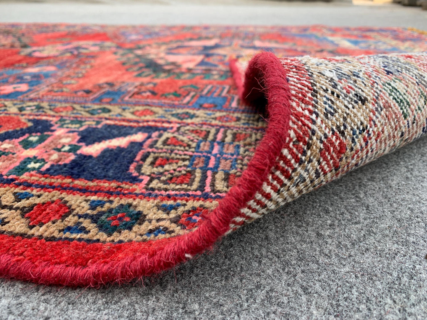 4x9 Ft Runner Rug, Afghan Hand Knotted Runner Rug, Geometric Runner Rug, Vintage Tribal Rug Oriental Runner Rug, Bedroom Hallway Runner Rug.