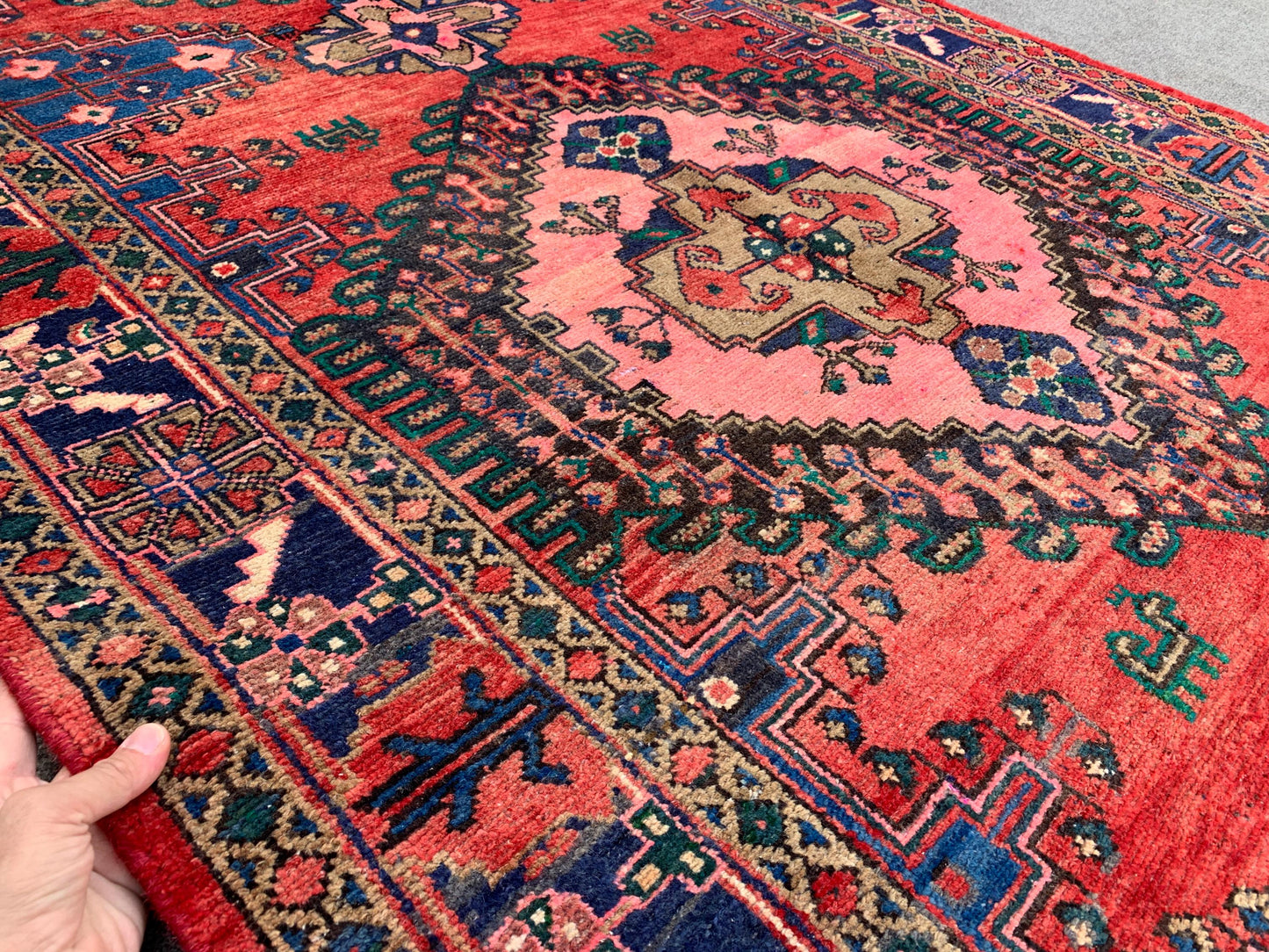 4x9 Ft Runner Rug, Afghan Hand Knotted Runner Rug, Geometric Runner Rug, Vintage Tribal Rug Oriental Runner Rug, Bedroom Hallway Runner Rug.