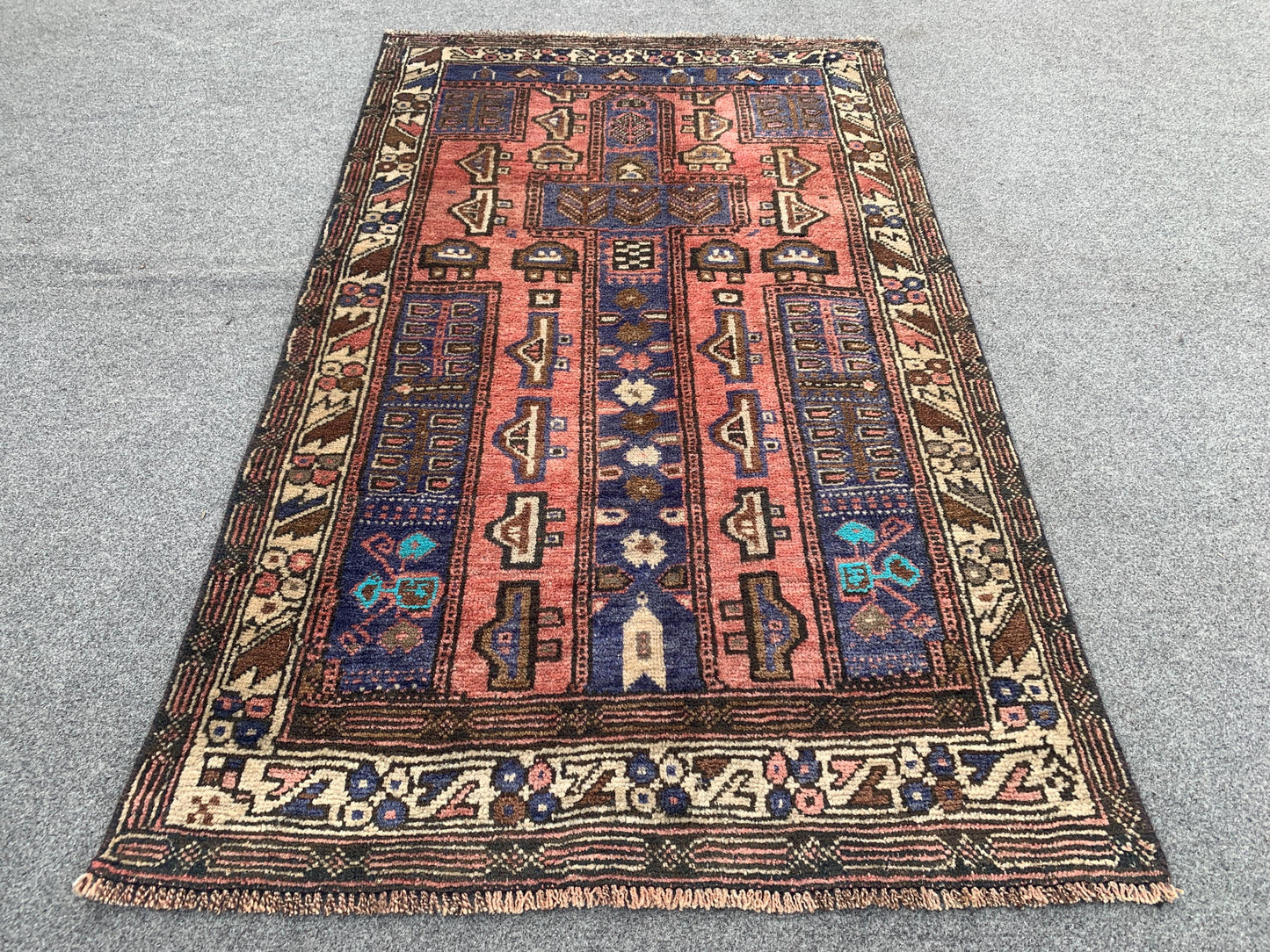 3x4 Ft Antique Rug, Pictorial Rug, Afghan Hand Knotted Rug, Oriental Wool Rug, Vintage Rug, Best for Kids Room Rug, Bedroom Rug, Office Rug.