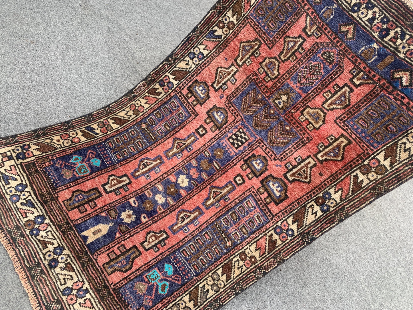 3x4 Ft Antique Rug, Pictorial Rug, Afghan Hand Knotted Rug, Oriental Wool Rug, Vintage Rug, Best for Kids Room Rug, Bedroom Rug, Office Rug.