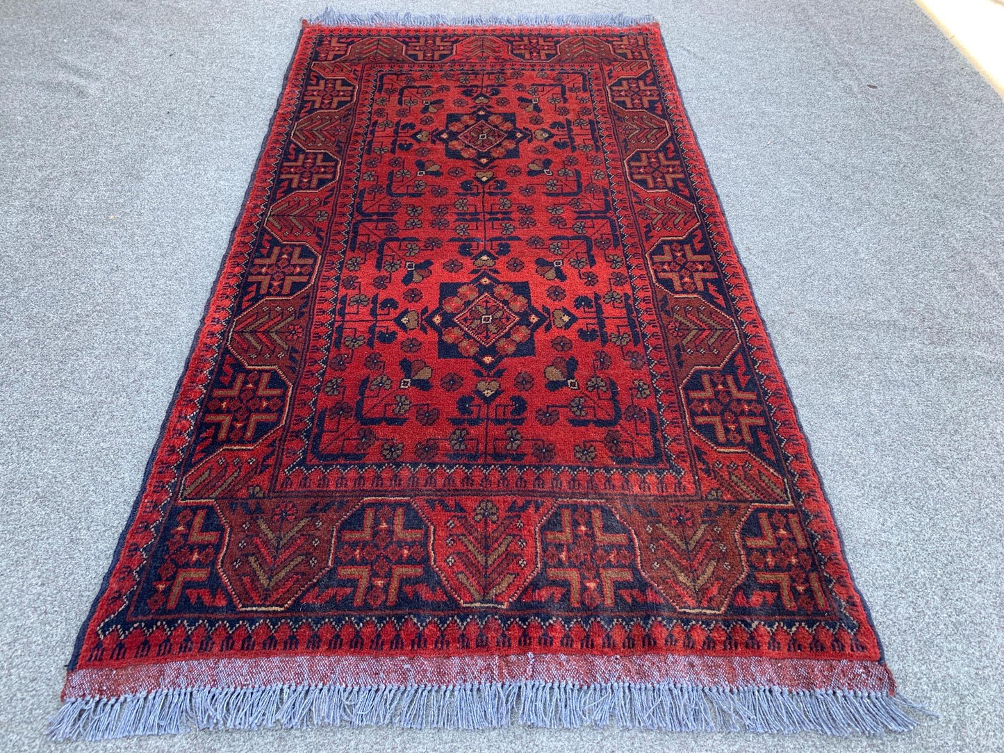 3x5 Ft Vintage Bukhara Rug, Afghan Handmade Wool Rug, Khal Muhammadi Rug, Oriental Rug, Home Decor Rug, Rugs for Bedroom Kitchen Hallway Rug