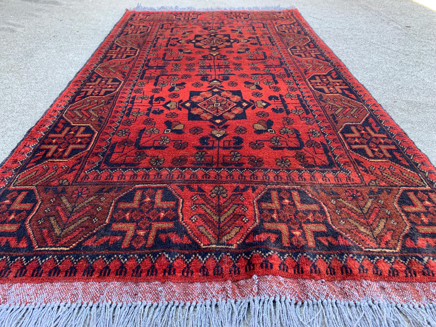 3x5 Ft Vintage Bukhara Rug, Afghan Handmade Wool Rug, Khal Muhammadi Rug, Oriental Rug, Home Decor Rug, Rugs for Bedroom Kitchen Hallway Rug