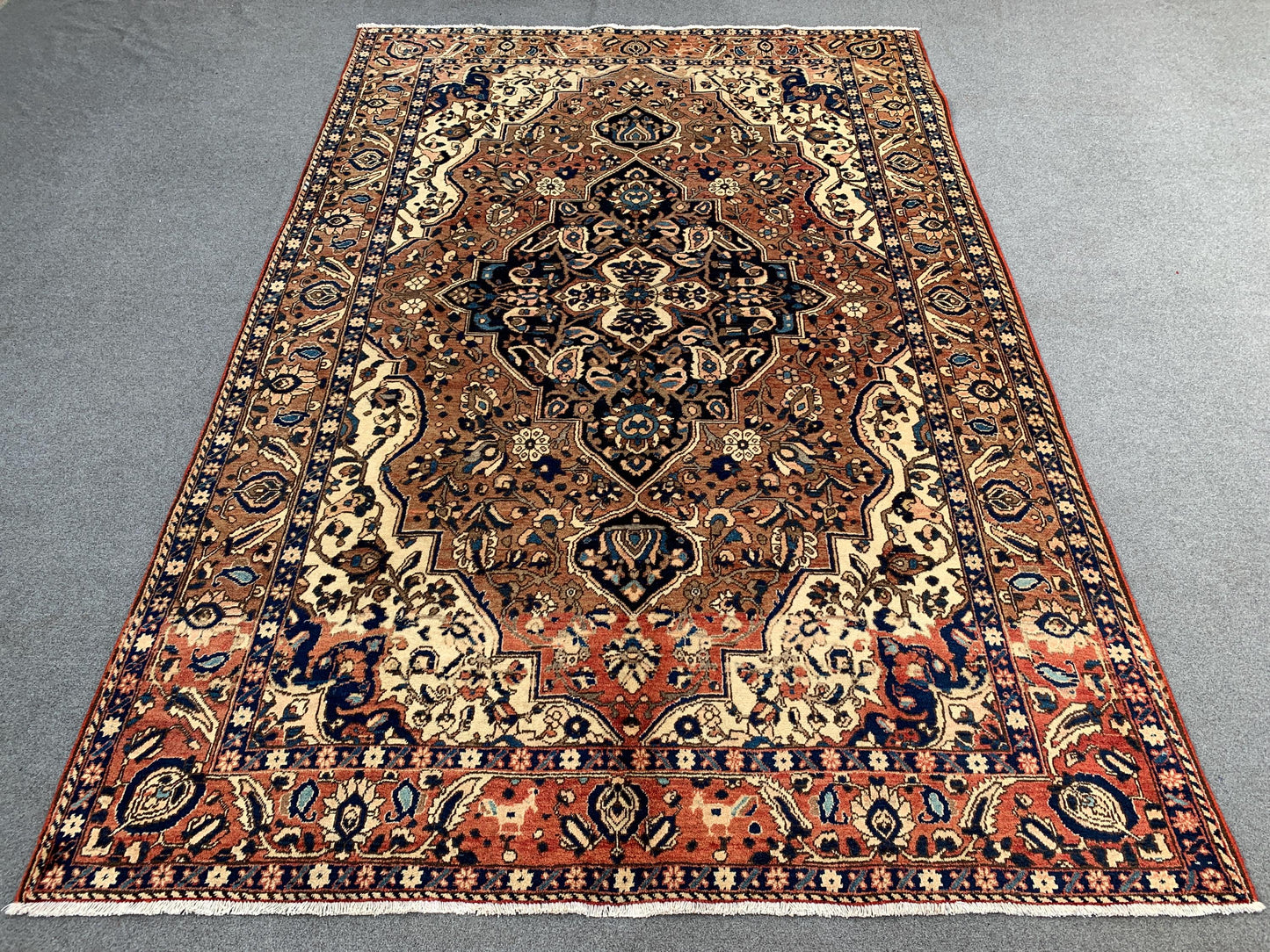 Antique Rug 7x10 Ft Afghan Hand knotted Rug, One of a kind Vintage Rug, Geometric Area Rug Tribal Oriental Rug, Bedroom Rug Living Room Rug.