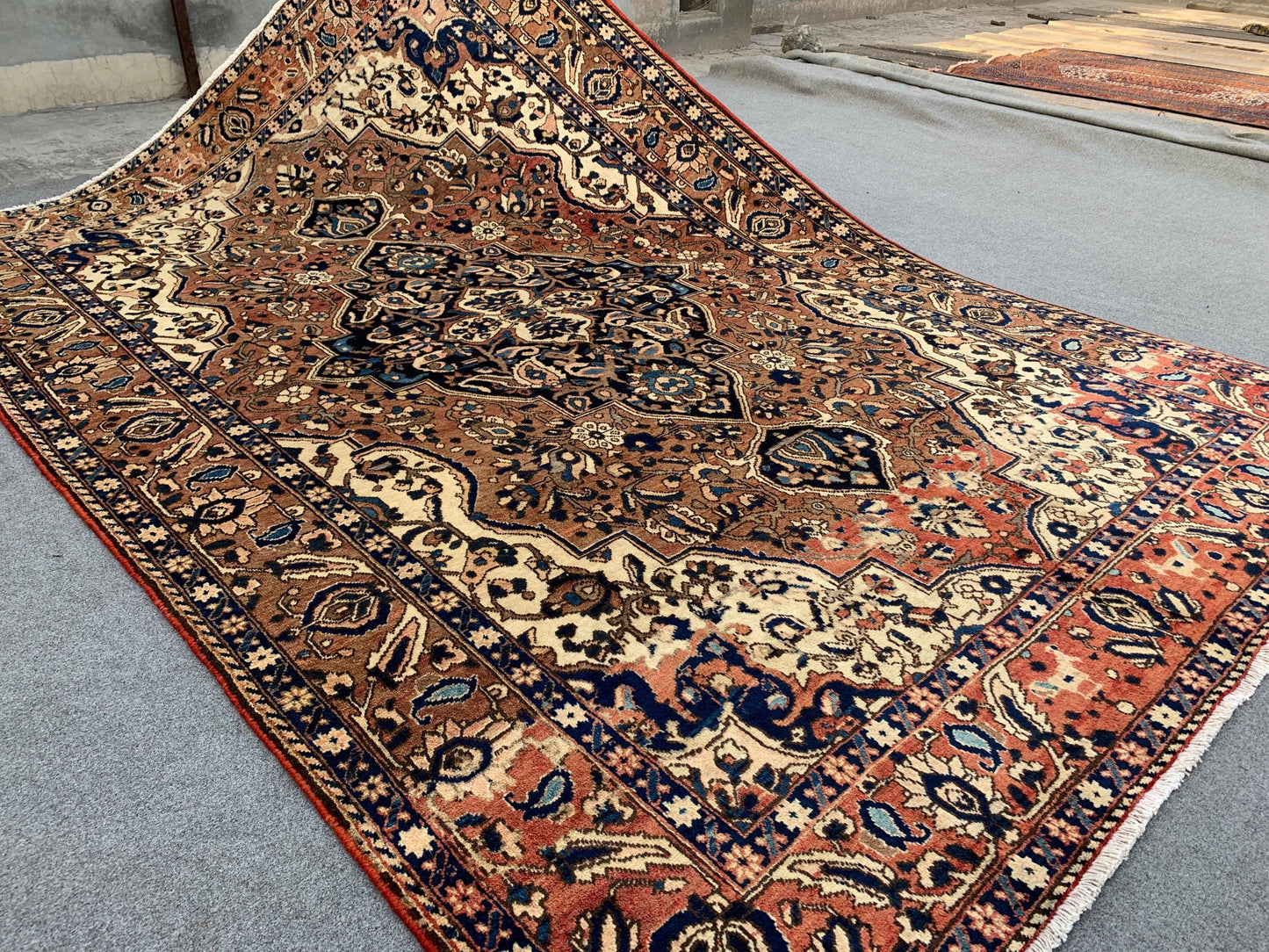 Antique Rug 7x10 Ft Afghan Hand knotted Rug, One of a kind Vintage Rug, Geometric Area Rug Tribal Oriental Rug, Bedroom Rug Living Room Rug.