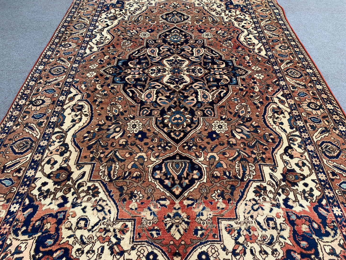Antique Rug 7x10 Ft Afghan Hand knotted Rug, One of a kind Vintage Rug, Geometric Area Rug Tribal Oriental Rug, Bedroom Rug Living Room Rug.