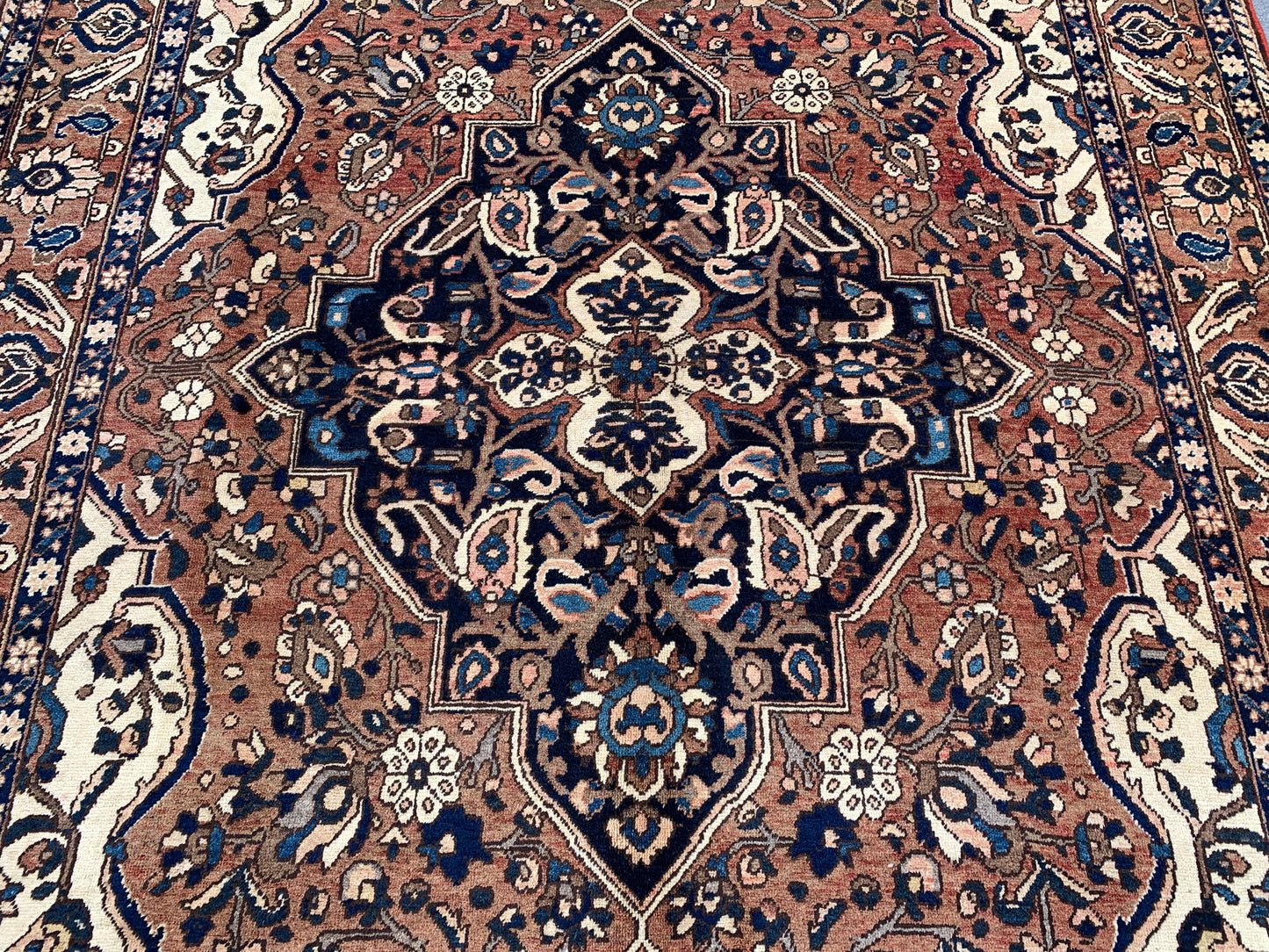 Antique Rug 7x10 Ft Afghan Hand knotted Rug, One of a kind Vintage Rug, Geometric Area Rug Tribal Oriental Rug, Bedroom Rug Living Room Rug.