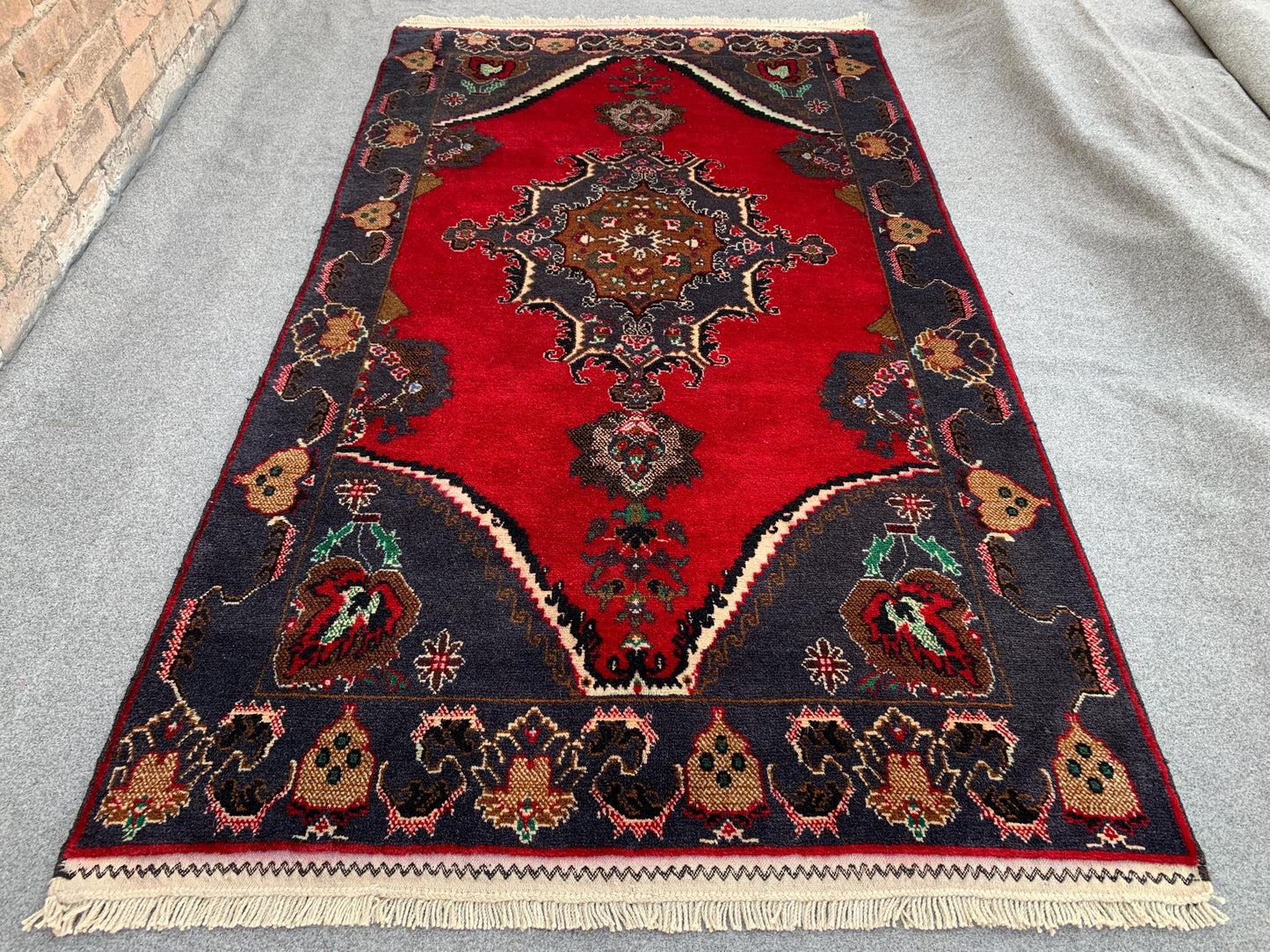 4x7 Ft Vintage Baluchi Rug, Afghan Hand Knotted Rug, Geometric Area Rug, Oriental Wool Rug, High Pile Rug, Rugs for Bedroom Living Room Rug.