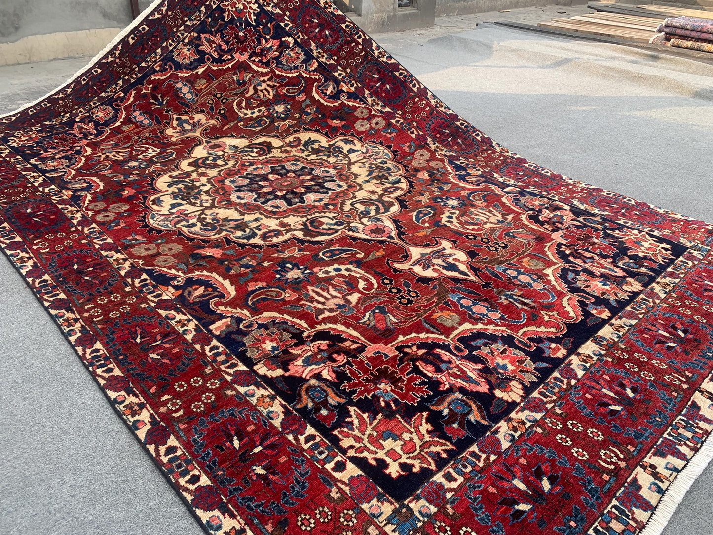 7x10 Ft Antique Tribal Rug, Afghan Hand knotted Wool Rug, Vintage Oriental Rug, Geometric Area Turkmen Rug, Dining Table Rug Living Room Rug