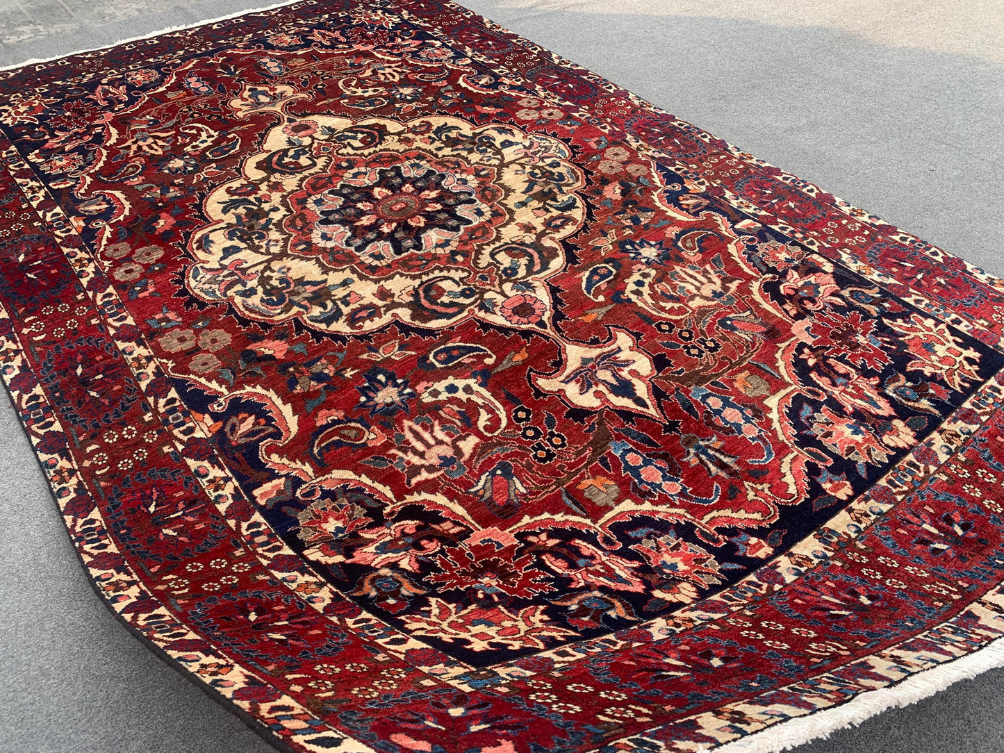 7x10 Ft Antique Tribal Rug, Afghan Hand knotted Wool Rug, Vintage Oriental Rug, Geometric Area Turkmen Rug, Dining Table Rug Living Room Rug