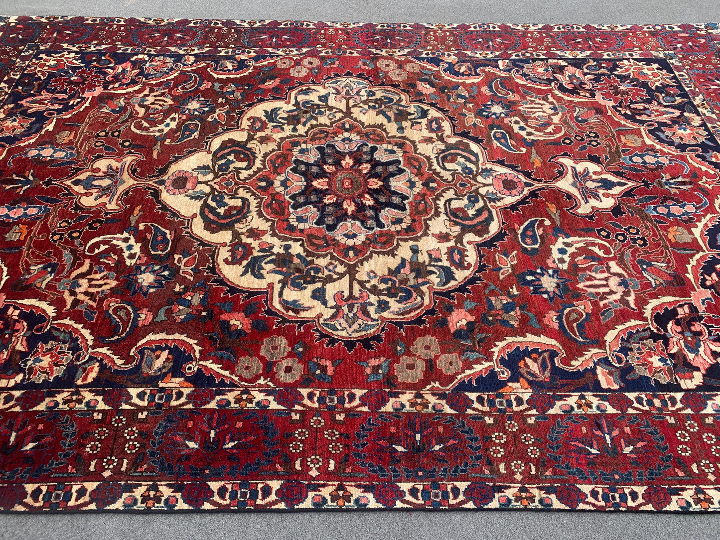 7x10 Ft Antique Tribal Rug, Afghan Hand knotted Wool Rug, Vintage Oriental Rug, Geometric Area Turkmen Rug, Dining Table Rug Living Room Rug