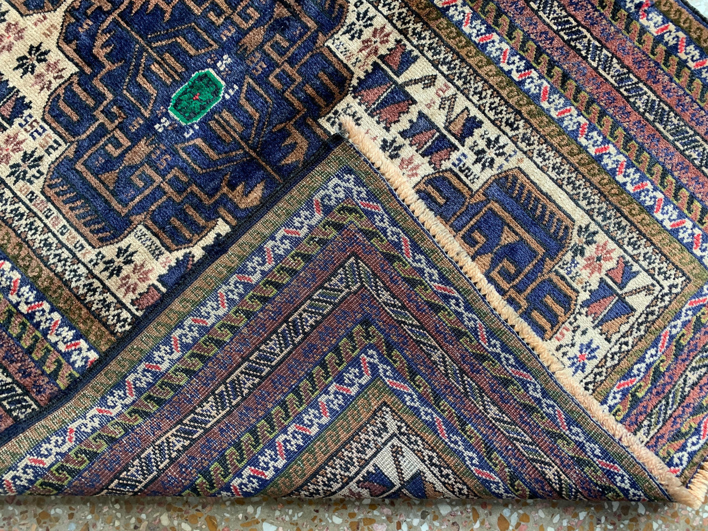 3x4 Ft Vintage Rug, Afghan Hand Knotted Rug, Geometric Area Rug, Baluchi Oriental Wool Rug, Best for Hallway Rug, Good Pile Rug, Bedroom Rug