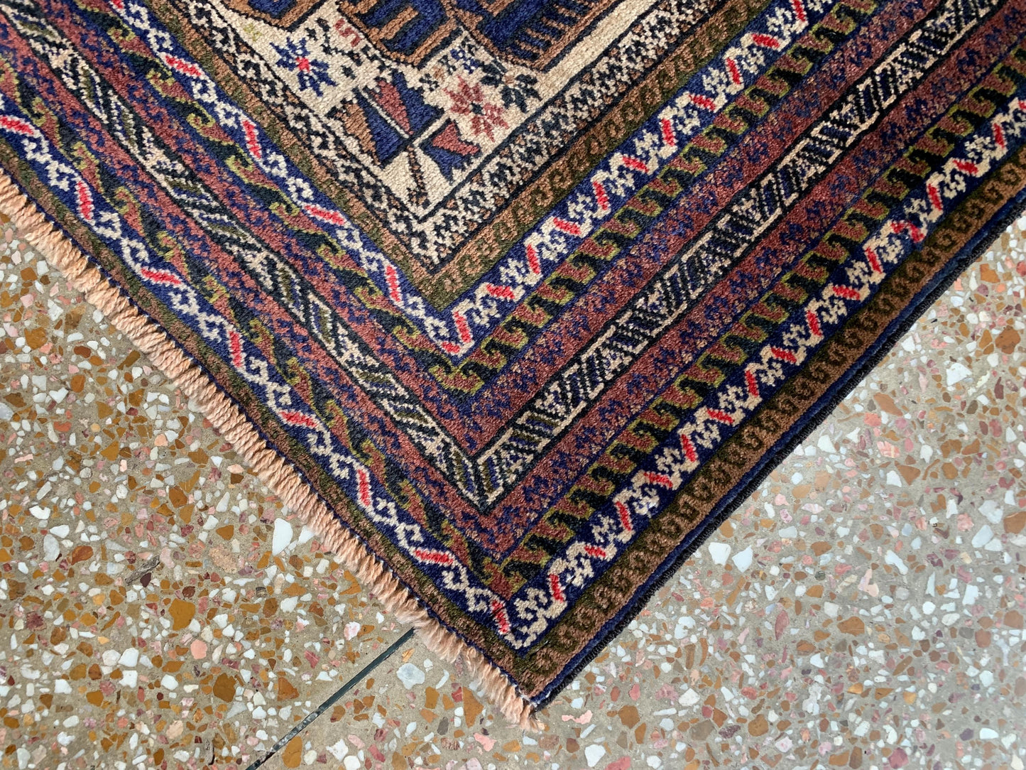 3x4 Ft Vintage Rug, Afghan Hand Knotted Rug, Geometric Area Rug, Baluchi Oriental Wool Rug, Best for Hallway Rug, Good Pile Rug, Bedroom Rug