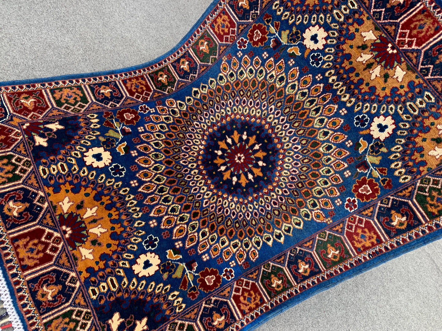 3x4 Ft Amazing Floral Rug, Afghan Hand Knotted Rug, Good Pile Rug, Bukhara design Rug, Oriental Wool Rug, Best for Office Rug, Bedroom Rug.