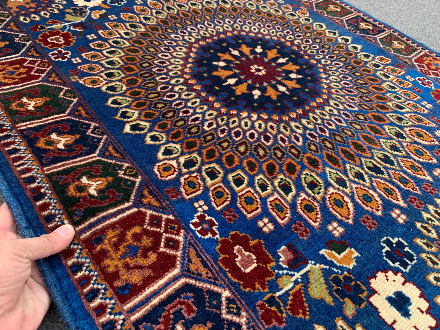 3x4 Ft Amazing Floral Rug, Afghan Hand Knotted Rug, Good Pile Rug, Bukhara design Rug, Oriental Wool Rug, Best for Office Rug, Bedroom Rug.